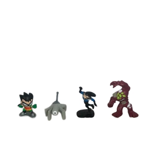 Teen Titans Comic Book Heroes Lot Robin Cyborg Aqualad Plasmus Bandai Mini Set 4 Cover