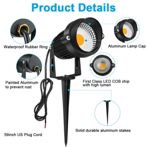12V 7W 8 Pack LED Landscape Light 3000K Garden Outdoor Spotlight IP65 Waterproof - Picture 1 of 9