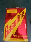 Vintage 1 Gallon Metal Gas Can RAT ROD LEADSLEAD NEW OLD STOCK VENTED W/ FLEX SP