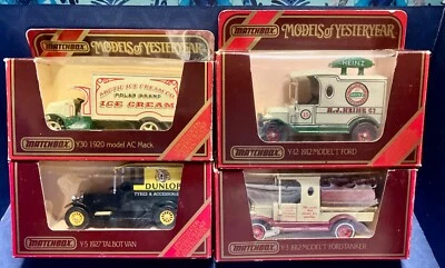 MATCHBOX 4 MODELS of YESTERYEAR 2x Model T Fords 1x Talbot + 1x AC Mack - Image 1 of 4