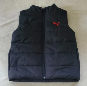 Puma Boys Quilted Puffer Vest Outerwear Pocket Black Red Size 5/6 XS Extra Small - Picture 1 of 14