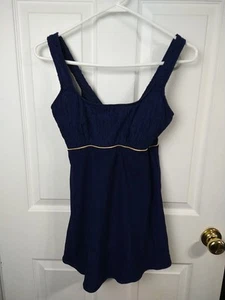 Swim Allure Vintage Swimsuit Blue One Piece 10 Tank Dress Pool Swim Attire - Picture 1 of 10