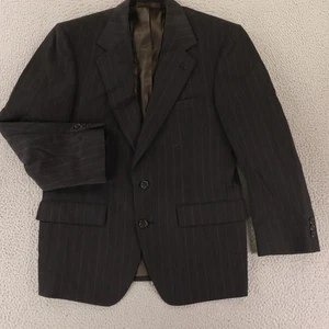 VTG Botany 500 Jacket S 38S Gray Chalk Stripe Pinstripe Blazer Made in USA - Picture 1 of 18