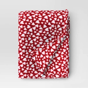 Manta de felpa Room Essentials 50" x 60" corazones de San Valentín, roja #8708 - Imagen 1 de 6