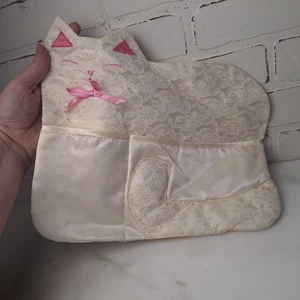 Vintage Dessous Tasche mit Spitze und Satin - Bild 1 von 6