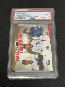 2019 Topps FF Gold Aaron Judge/Derek Jeter/Babe Ruth /50 PSA 9 (pop:4, higher:0) - Picture 1 of 2