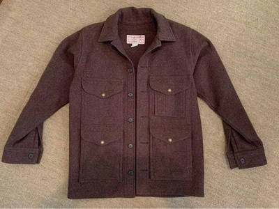 FILSON Wool Jacket Makino Cruiser M Burgundy USA Made Outdoor Classic - Image 1 of 4