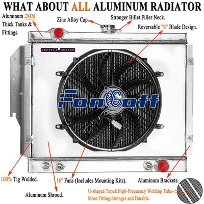 3Row Shroud Fan Radiator For 1979-1993 1992 Dodge D/W 100 200 250 350 Truck V8. - Image 1 of 4