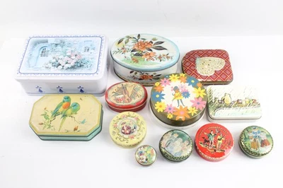 Advertising Tin Metal Boxes Antique Vintage Floral Butterfly Edward Sharp Rileys - Image 1 of 4