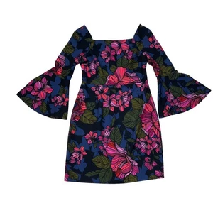 Trina Turk Dress Sz 10 Miley Bell Sleeve Colorful Pencil Floral Dress NWT Womens - Picture 1 of 5