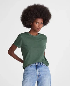 Madewell Damen Small The Perfect Crewneck Tee in Allday Jersey in Grün 2350 - Bild 1 von 9