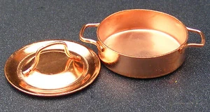 1:12 Scale Medium Metal Casserole Copper Pot Tumdee Dolls House Miniature Food - Picture 1 of 1