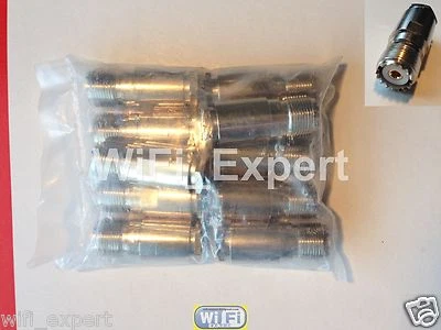 10 x UHF Female PL259 clamp RG214 RG213 RG8 LMR400 RF Coax Cable Connector USA - Image 1 of 4