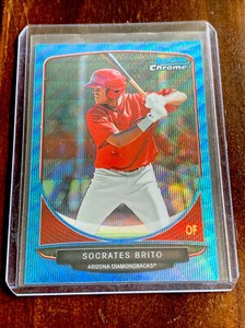 2013 Bowman Chrome Prospects Blue Wave Refractors Card #BP62 Socrates Brito