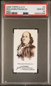 BENJAMIN FRANKLIN 2008 Topps A & G MINI #3 PSA 10 GEM MT - Picture 1 of 2