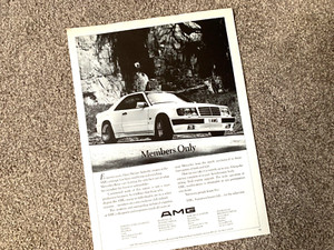 MERCEDES AMG 1989 FRAMEABLE WALL ART ORIGINAL RETRO CAR MAGAZINE ADVERT