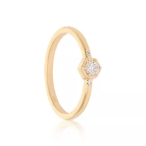 Anillo de compromiso de boda de oro 14 K 0,10 quilates con diamantes de 0,10 quilates joyería - Imagen 1 de 8