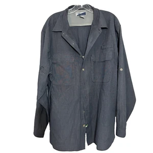Exofficio Mens Shirt Button Down Insect Shield Gray Long Sleeve Size XL - Picture 1 of 4