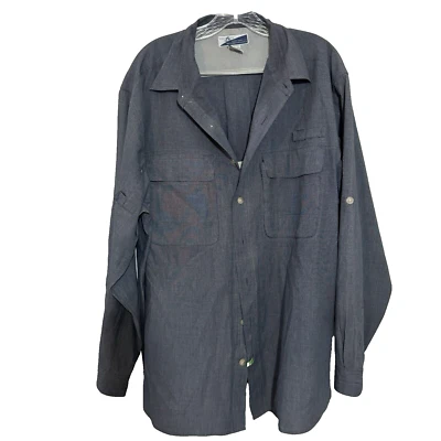 Exofficio Mens Shirt Button Down Insect Shield Gray Long Sleeve Size XL - Image 1 of 4