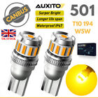 501 Led Amber Orange T10 W5w Capless Wedge Side Indicator Repeater Light Bulbs