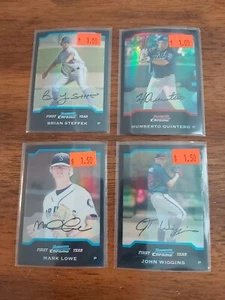 Lot Of 4 2004 Bowman Chrome Refractor Parallel Cards; 1 Base & 2 Draft - Picture 1 of 2