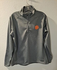 Clemson Tigers (Knights Apparel) Gray 1/4 Zip Long Sleeve Sweatshirt, Size XL - Picture 1 of 9