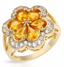 Magnolia Women 10K Y/Gold Ring With 3.42ctw Citrines & Topazes. Weight 6.3g. New