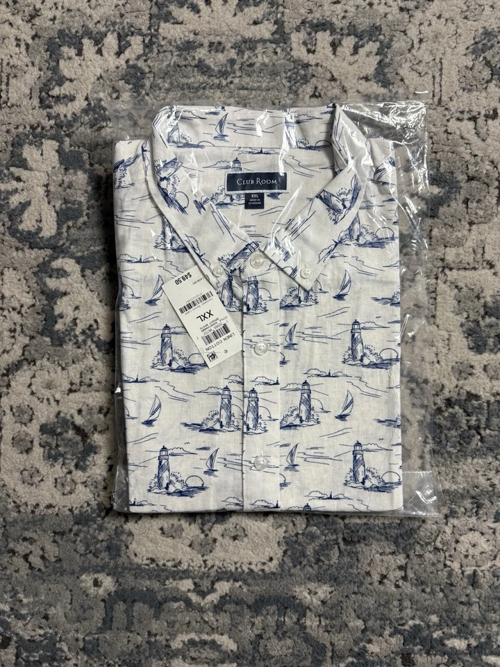 Club Room Men’s Linen Short Sleeve Shirt Size 2XL NWT - Image 1 of 2