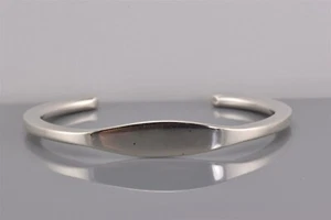 "Brazalete 800 de plata esterlina ovalada sólida grabable banda plana 23 g 7" - Imagen 1 de 8