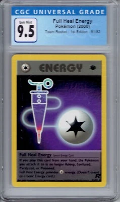 2000 Pokémon Full Heal Energy 1st Edition 81/82 CGC PSA 9.5 (Team Rocket) - Image 1 of 2