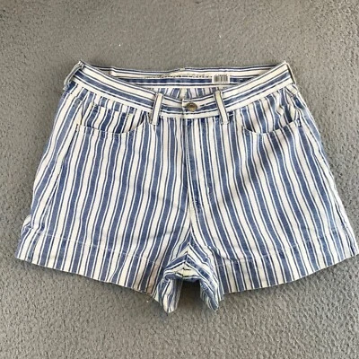 Женские пляжные шорты American Eagle размер 6 синие полосы средняя посадка опрятные - Изображение 1 из 4