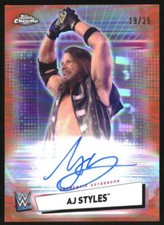 2021 Topps Chrome WWE Autographs Orange Refractors #AAJ AJ Styles Auto /25