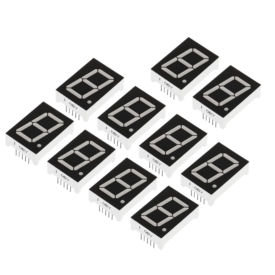 10Pcs Common Anode 7Segment 10Pin 1Bit 2.1V 1" LED Display Yellow - Image 1 of 1