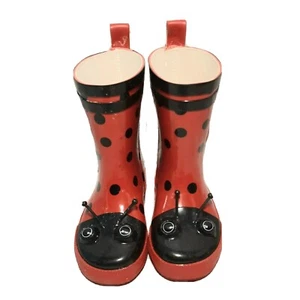 Botas de lluvia Kidorable talla 5 niñas rojas dama insecto goma lindas vintage 1998 - Imagen 1 de 8