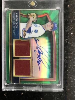 2011 Topps Finest Aaron Crow Rookie Dual Relic Green Ref Game Used - Image 1 of 3