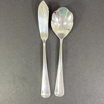 Retroneu JAMESTOWN Sugar Spoon & Butter Knife Glossy Stainless Steel 18/8 Korea - Image 1 of 4