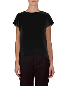 PROTAGONIST sz S Cap Sleeve 4-Ply Black Silk Crepe Boy T-Shirt Top - Picture 1 of 6