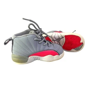 Nike Air Jordan 12 XII Shoes Retro Racer Pink Wolf Grey Little Kids Size 6C - Picture 1 of 9