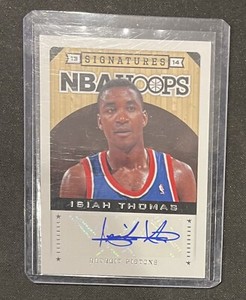 2013-14 NBA Hoops Signatures Basketball #118 Isiah Thomas Autographed Auto HOF
