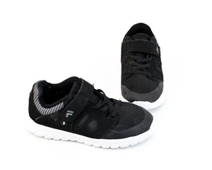 Zapatillas FILA zapatos bajos ligeros cuero sintético malla negra talla 30 - Imagen 1 de 9