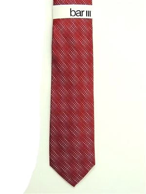Bar III Men's 100% Silk Neck Tie Seamus Solid Red Slim 2 3/4" x 58" - Image 1 of 2