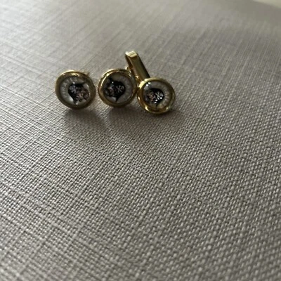 Juego de gemelos vintage de los piratas de Pittsburgh con clip de corbata 1956 Foto 1 de 3