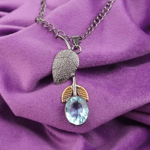 Bisel étnico facetado natural azul cielo bisel Art Deco colgante joyería plata 925 - Imagen 1 de 6