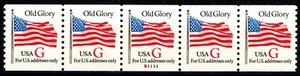 Red G Rate Perforated Scott's 2891 MNH 5 Coils PNC5 Plate Number S1111 - Picture 1 of 2