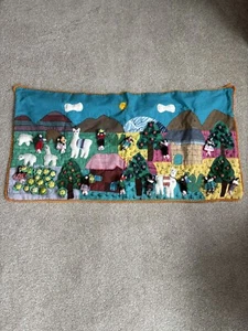PERUVIAN NACIMIENTO Peru 3D FOLK ART TAPESTRY TEXTILE WALL HANGING - Picture 1 of 7