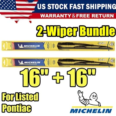 For listed Pontiac: 13-16-16 High Performance: Michelin 2-Wiper Blade Set Foto 1 de 4