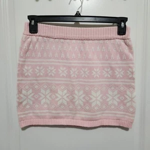 Cherokee Girls XL (14/16) Pink Fair Isle Mini Sweater Skirt 100% Cotton - Picture 1 of 6