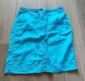Talbots Linen Pencil Skirt Women's 10 Light Blue 32 x 21.5 A-line Knee Length - Picture 1 of 11