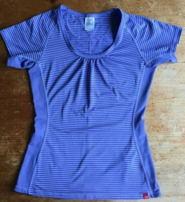Blusa Top The North Face Para Mujer Talla XS Púrpura Rayas VaporWick B24 Foto 1 de 4