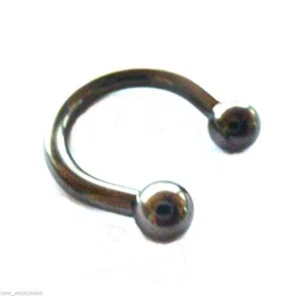 Horseshoe Heavy 10 Gauge 1/2" Titanium IP Gunmetal 5mm Balls SET of 2 - Picture 1 of 4